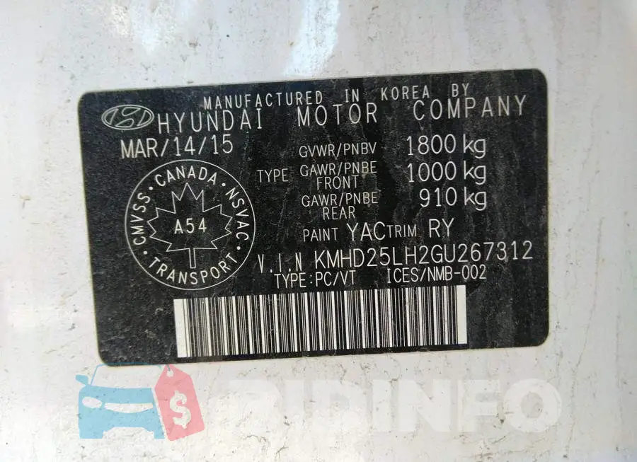 KMHD25LH2GU267312 Photo# 9