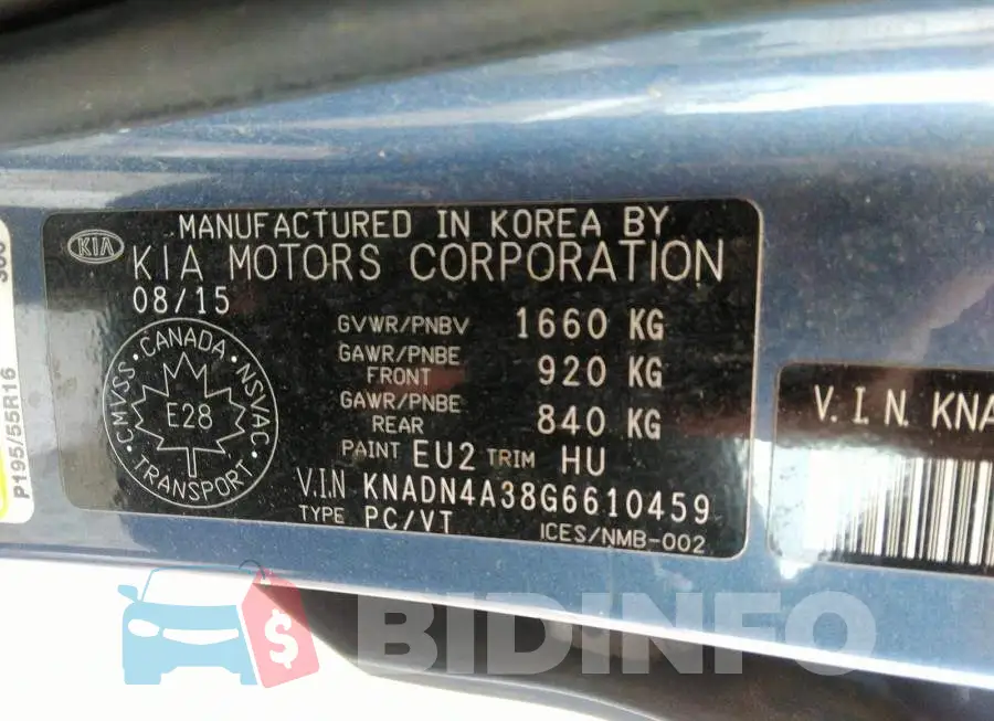 KNADN4A38G6610459 Photo# 9