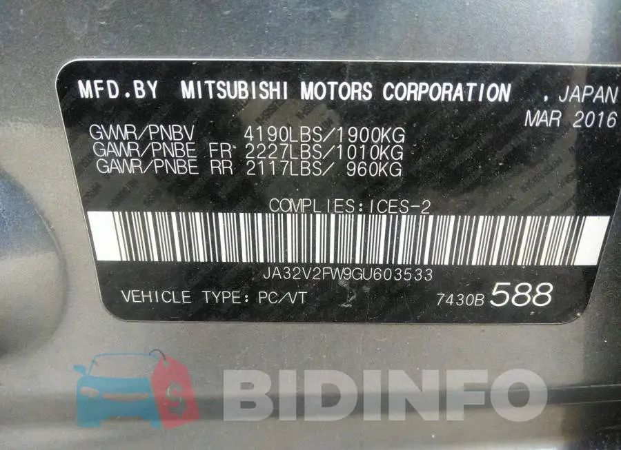 JA32V2FW9GU603533 Photo# 9