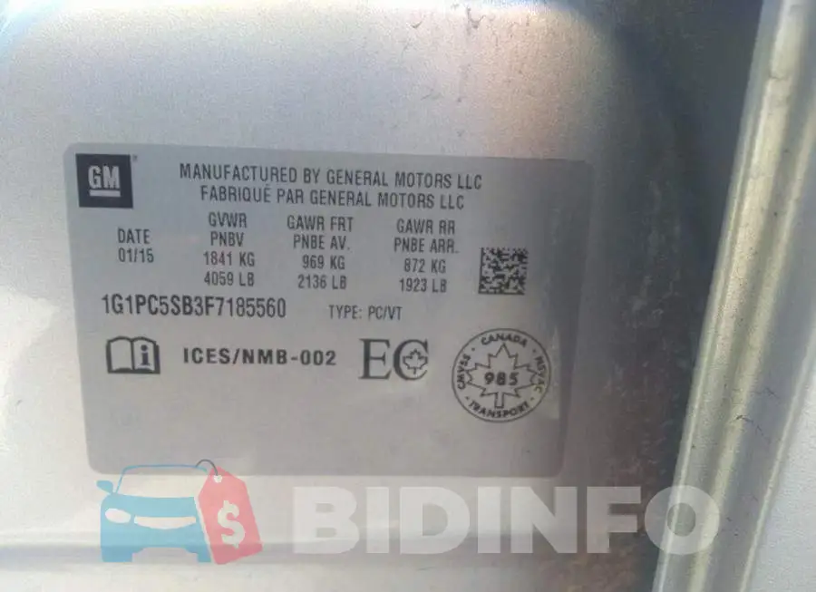 1G1PC5SB3F7185560 Photo# 9