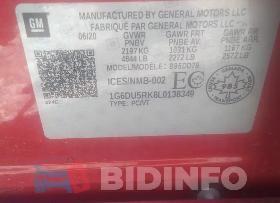 1G6DU5RK8L0138349 Photo# 9