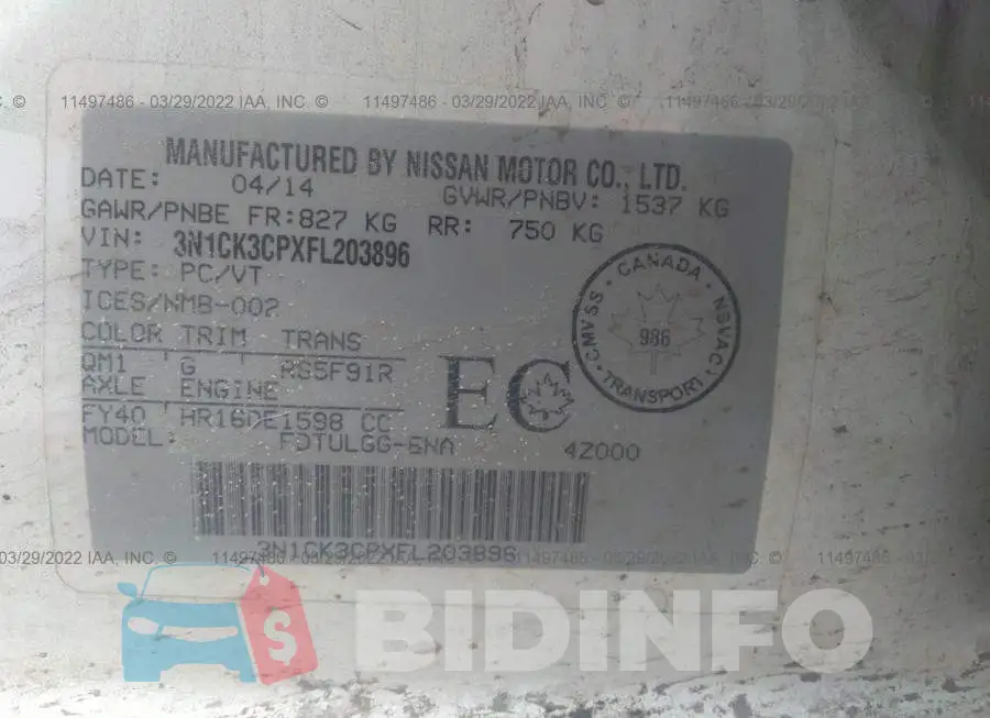 3N1CK3CPXFL203896 Photo# 9