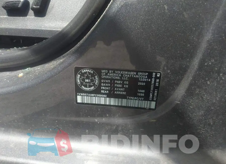 1VWBS7A36FC059062 Photo# 9