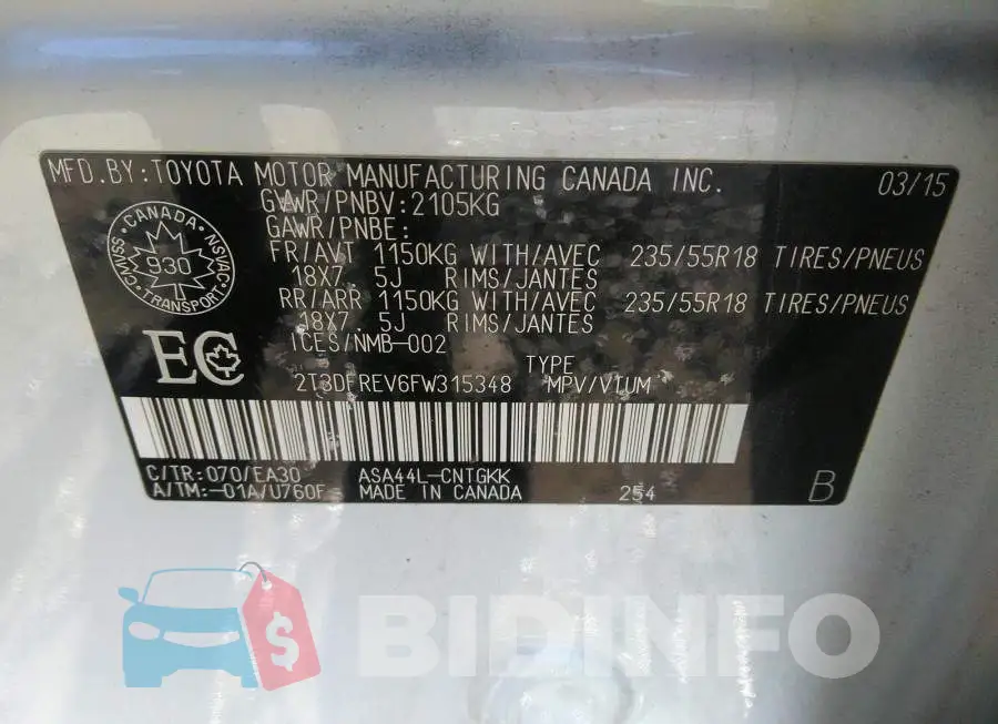 2T3DFREV6FW315348 Photo# 9