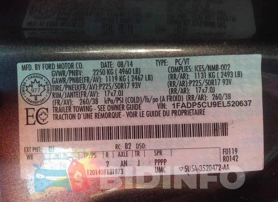 1FADP5CU9EL520637 Photo# 9