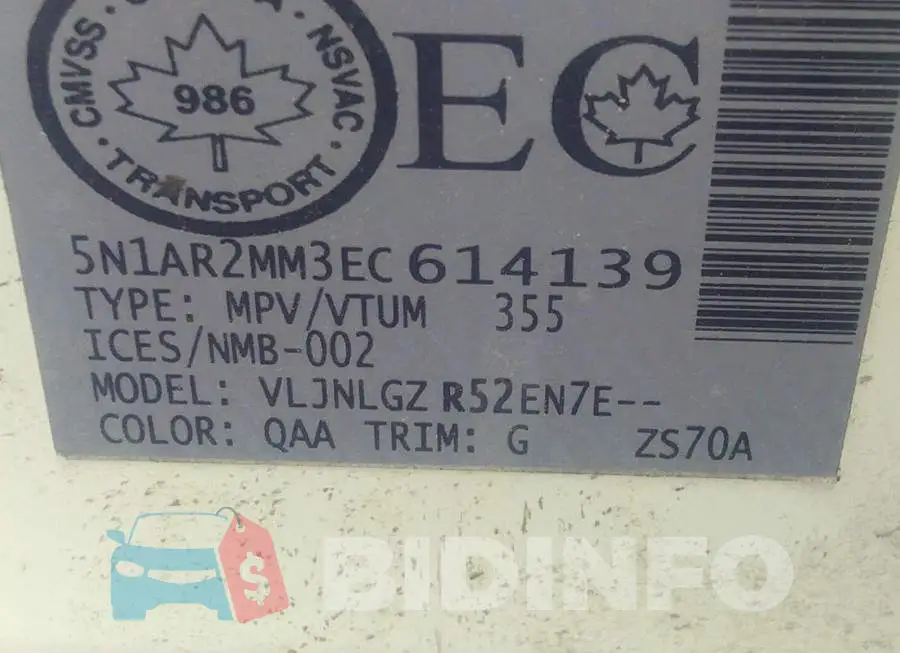 5N1AR2MM3EC614139 Photo# 9