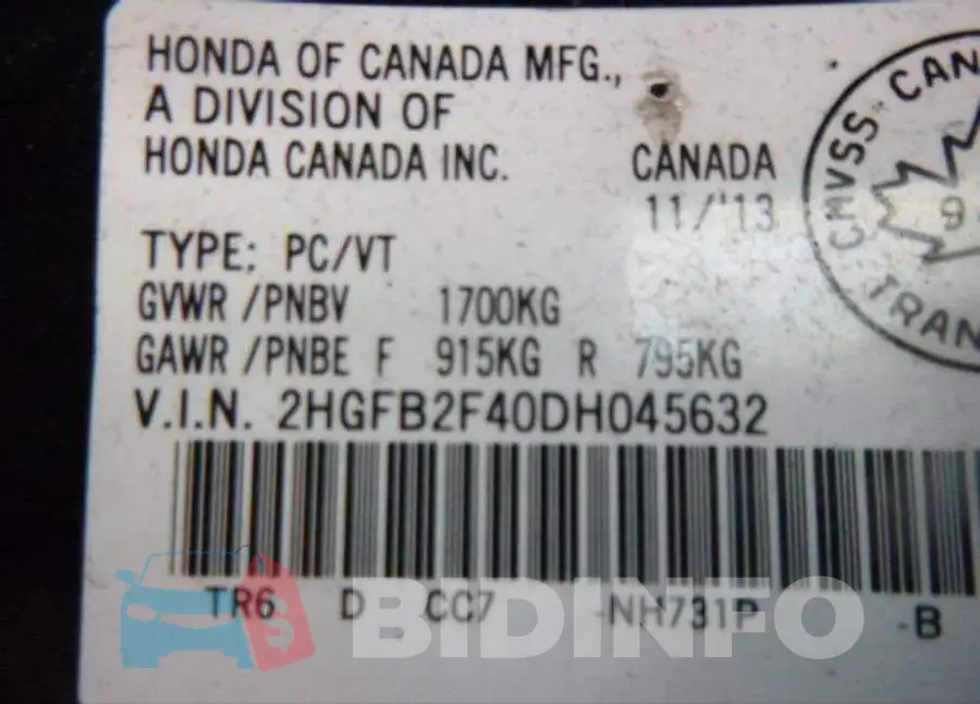 2HGFB2F40DH045632 Photo# 9
