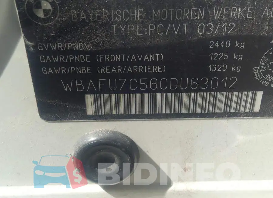 WBAFU7C56CDU63012 Photo# 9