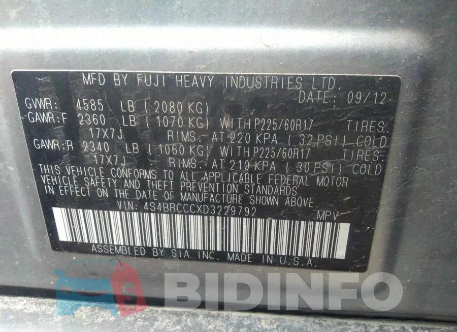 4S4BRCCCXD3229792 Photo# 9
