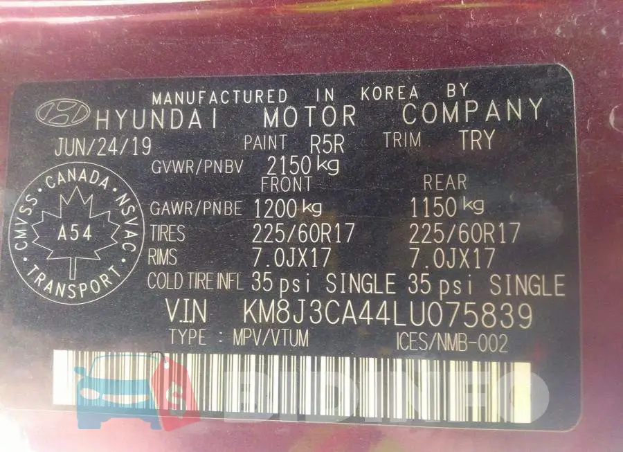 KM8J3CA44LU075839 Photo# 9