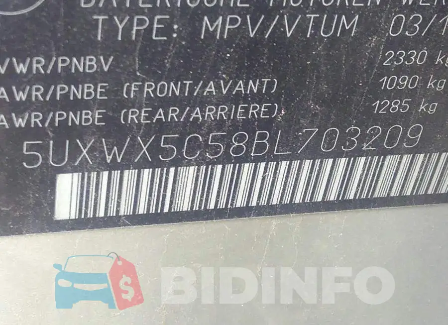 5UXWX5C58BL703209 Photo# 9