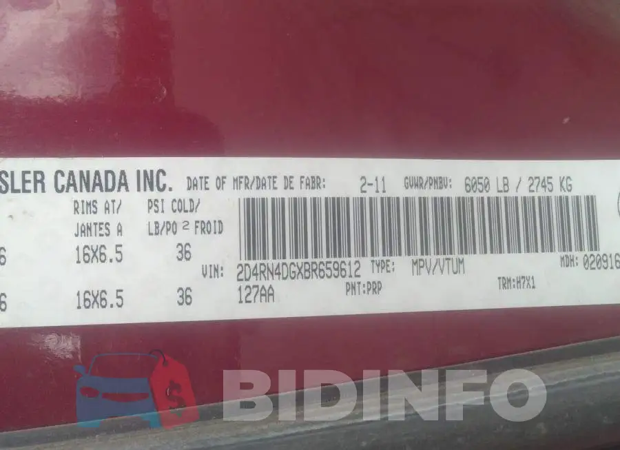 2D4RN4DGXBR659612 Photo# 9