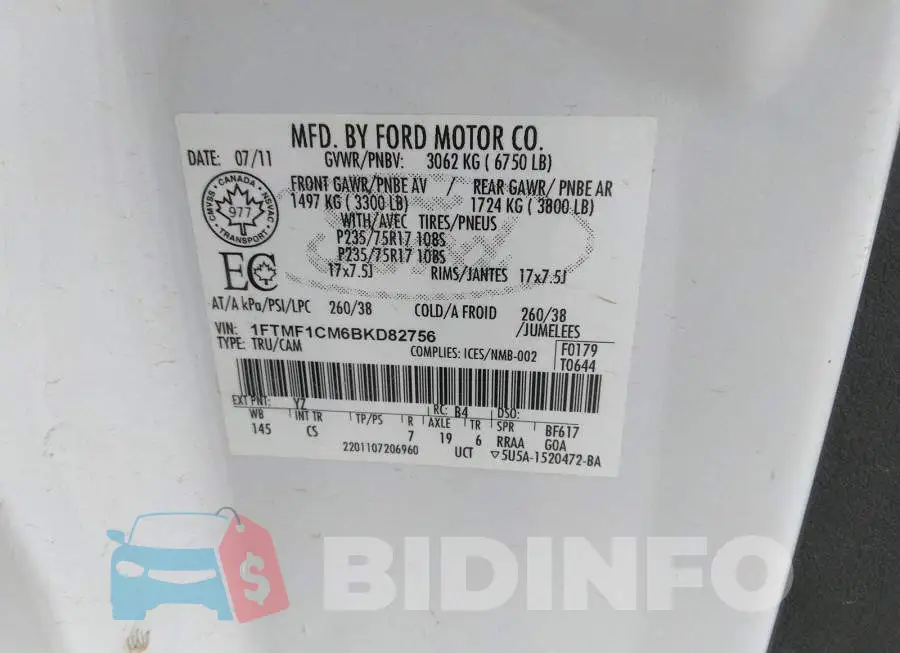 1FTMF1CM6BKD82756 Photo# 9