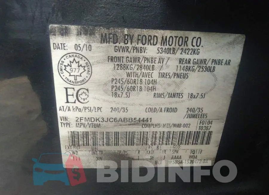 2FMDK3JC6ABB54441 Photo# 9