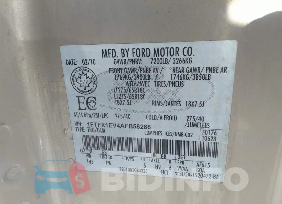 1FTFX1EV4AFB58288 Photo# 9