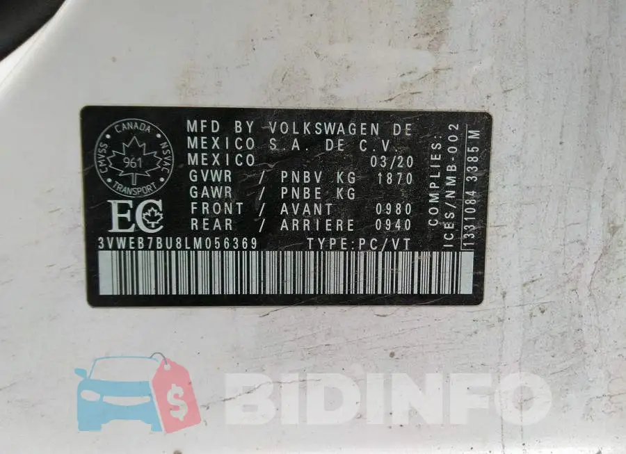 3VWEB7BU8LM056369 Photo# 9