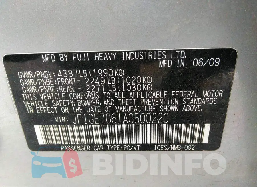 JF1GE7G61AG500220 Photo# 9