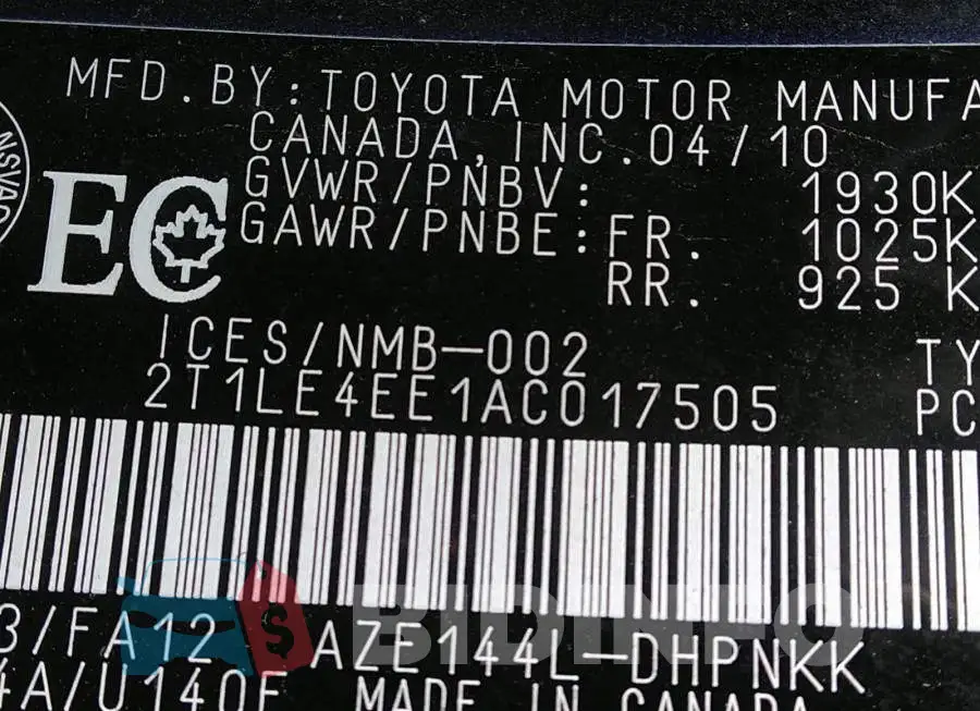 2T1LE4EE1AC017505 Photo# 9