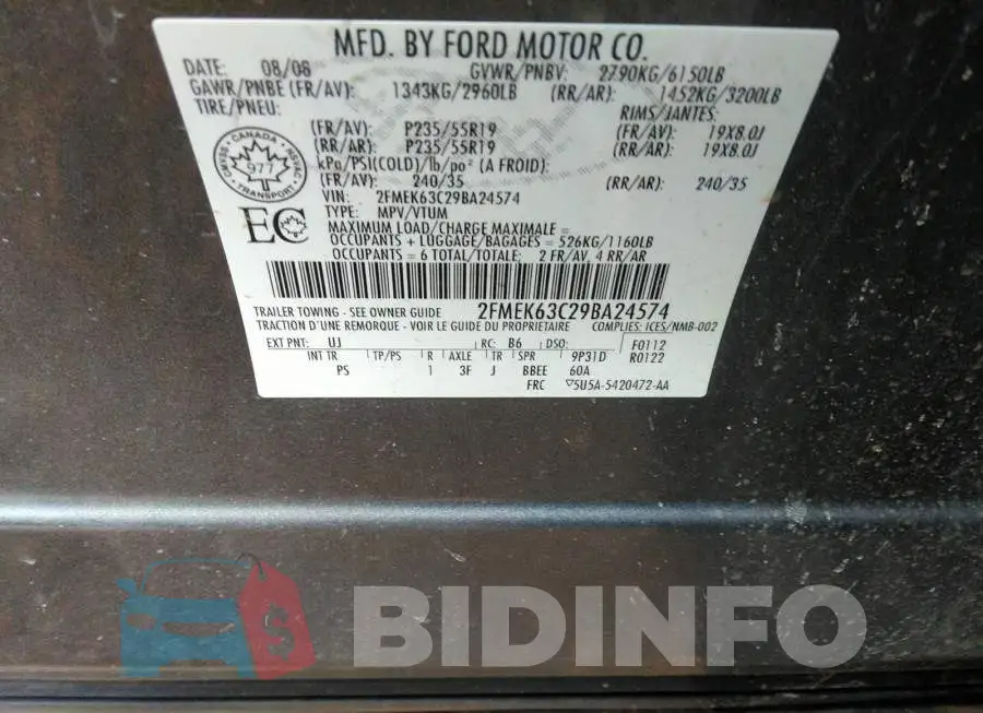 2FMEK63C29BA24574 Photo# 9