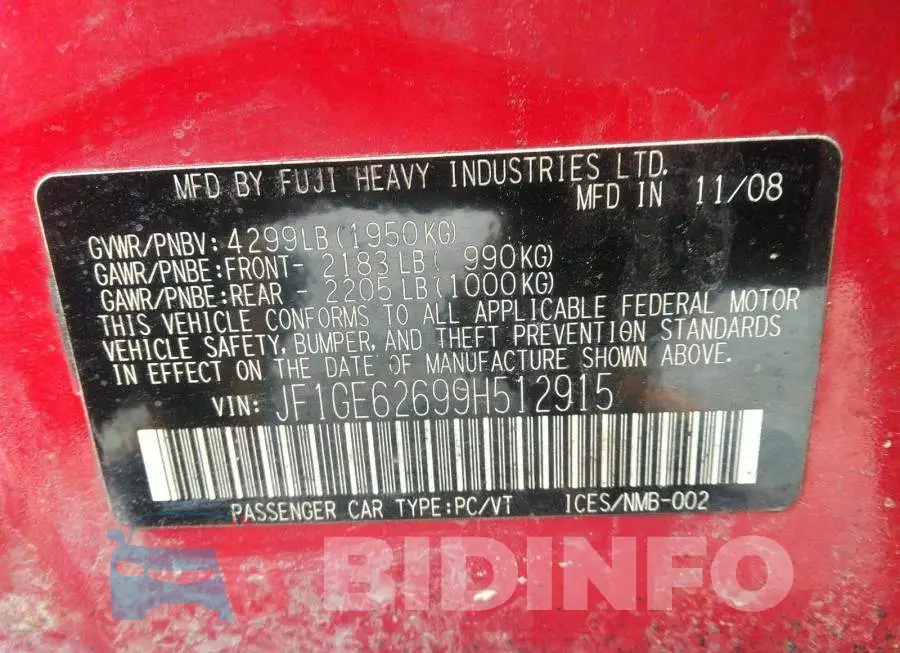JF1GE62699H512915 Photo# 9