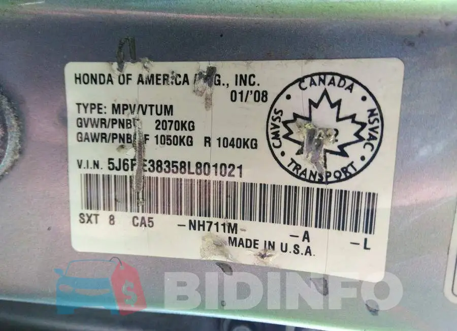 5J6RE38358L801021 Photo# 9