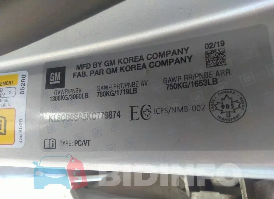 KL8CB6SA5KC779874 Photo# 9
