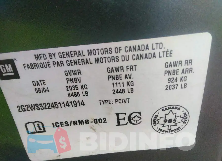 2G2WS522451141914 Photo# 9