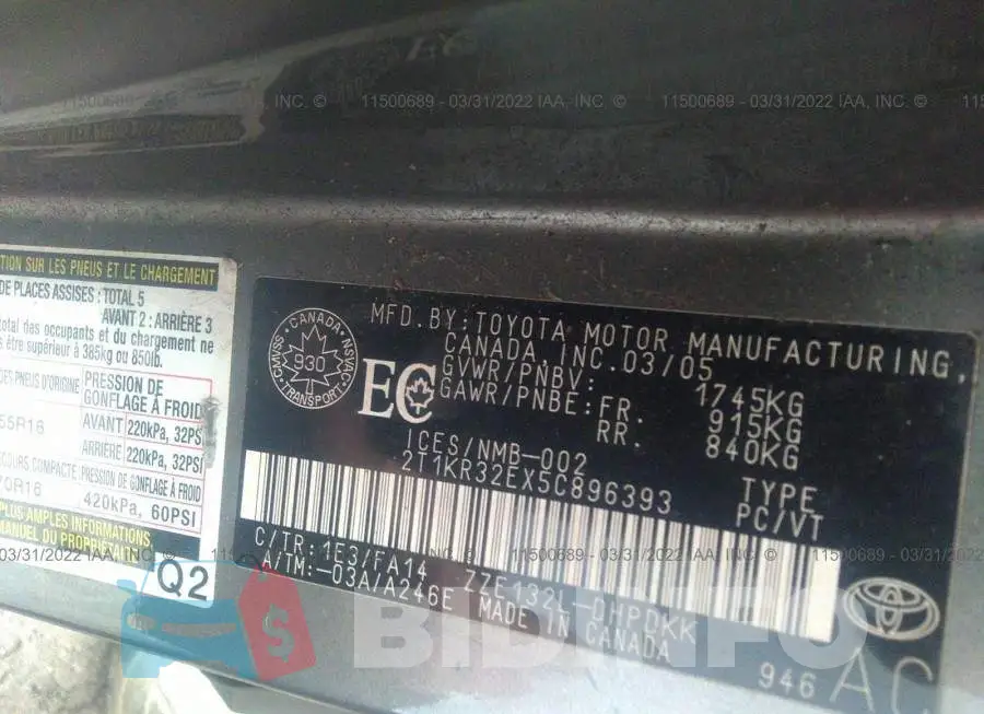 2T1KR32EX5C896393 Photo# 9