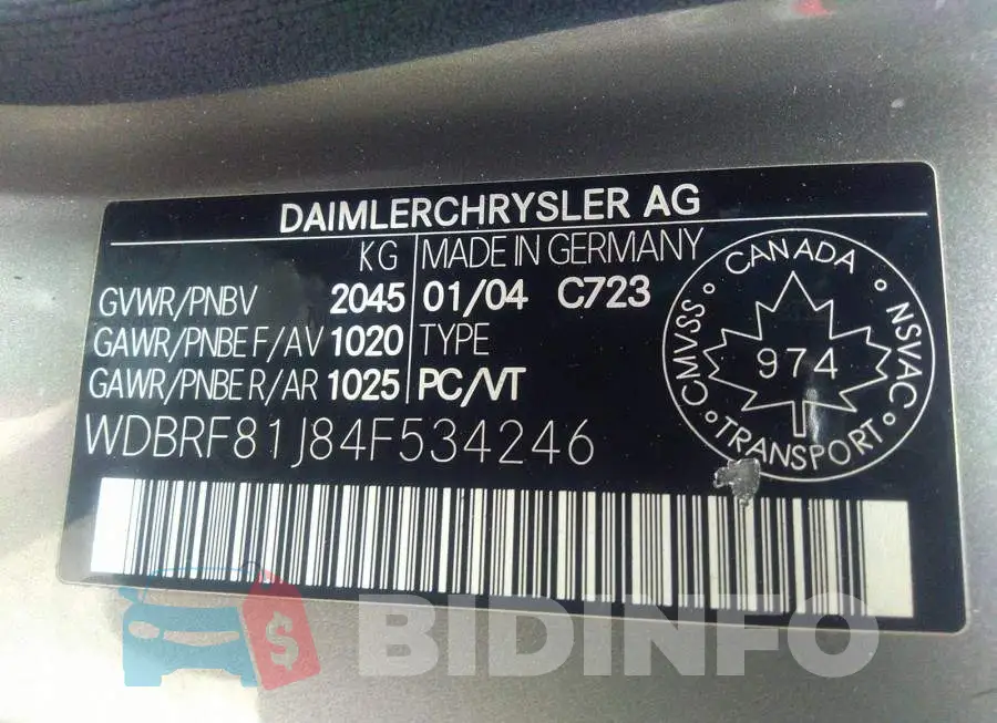 WDBRF81J84F534246 Photo# 9