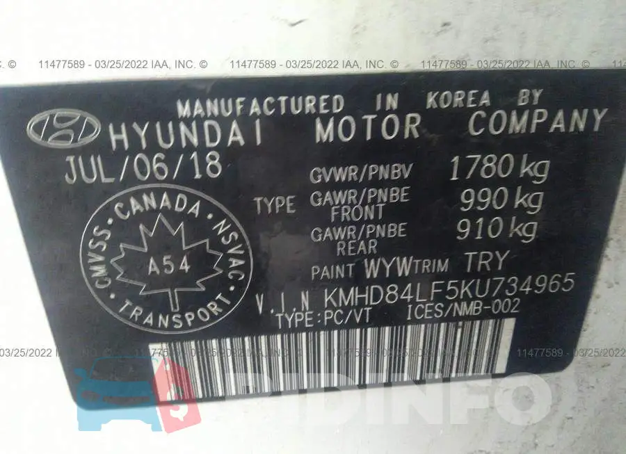 KMHD84LF5KU734965 Photo# 9