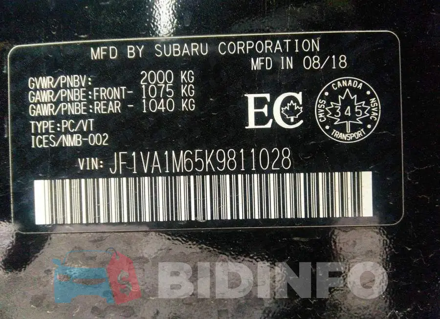JF1VA1M65K9811028 Photo# 9