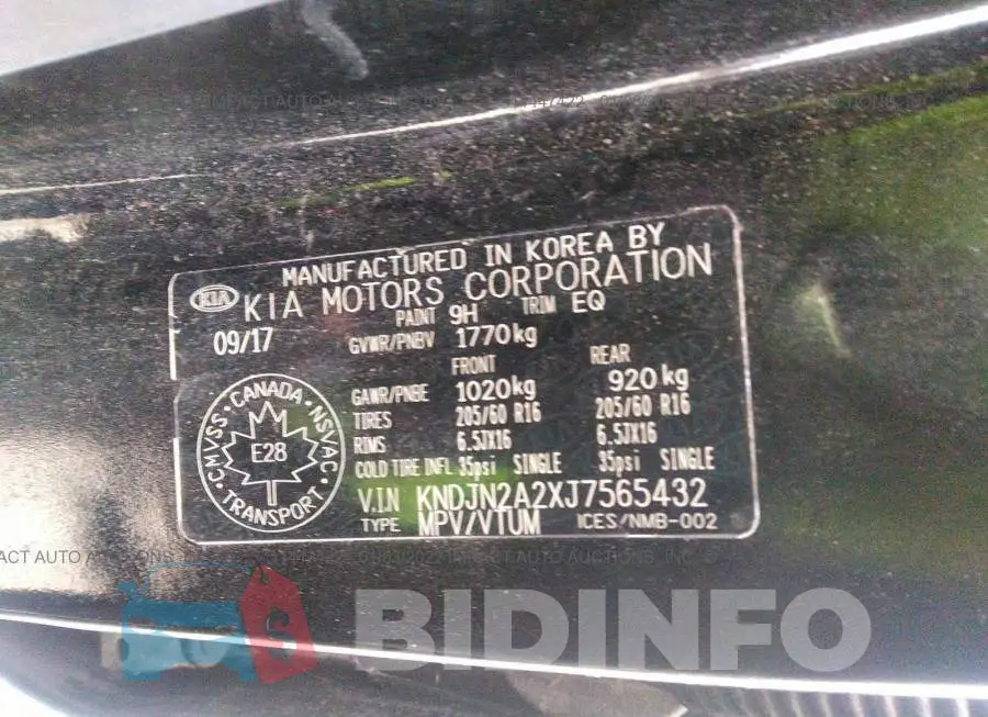 KNDJN2A2XJ7565432 Photo# 9