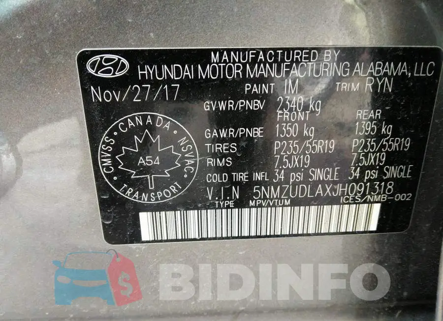 5NMZUDLAXJH091318 Photo# 9