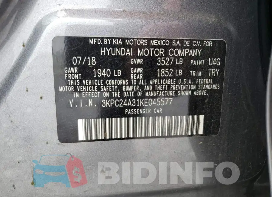 3KPC24A31KE045577 Photo# 10