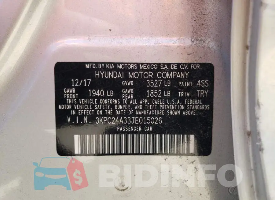 3KPC24A33JE015026 Photo# 10
