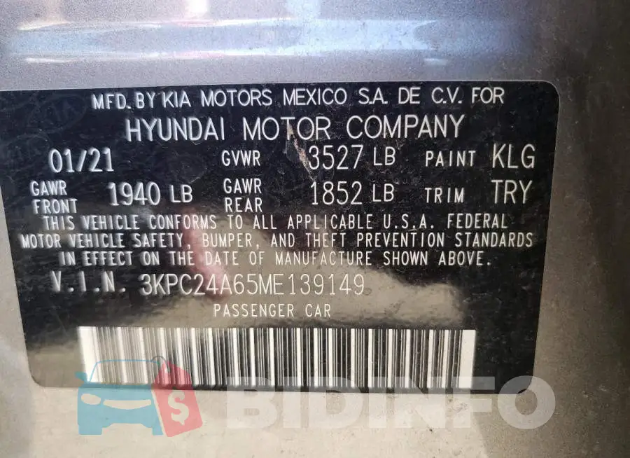 3KPC24A65ME139149 Photo# 10