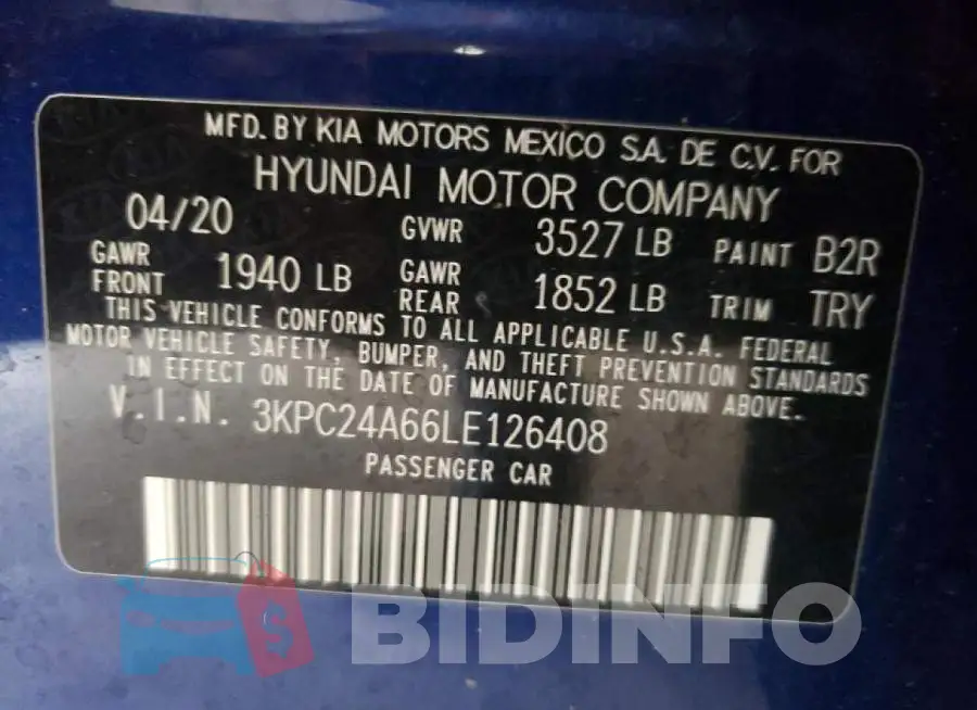 3KPC24A66LE126408 Photo# 10
