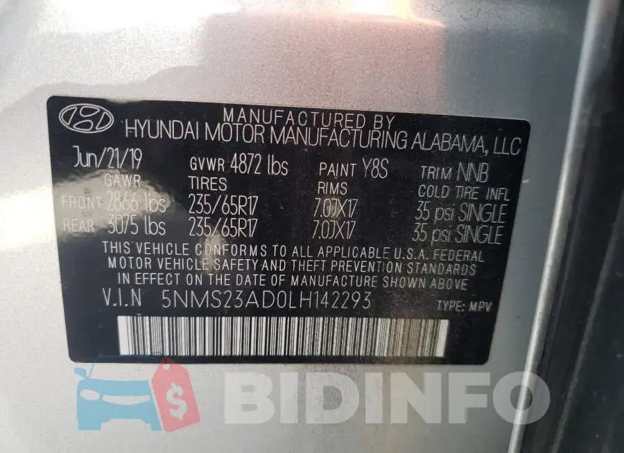 5NMS23AD0LH142293 Photo# 10
