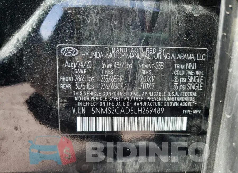 5NMS2CAD5LH269489 Photo# 10