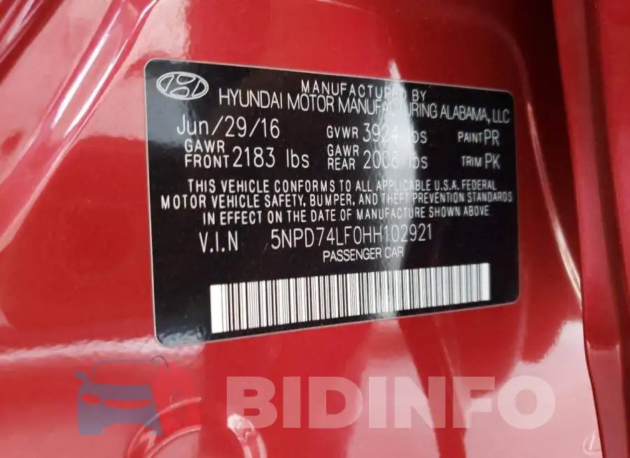 5NPD74LF0HH102921 Photo# 10