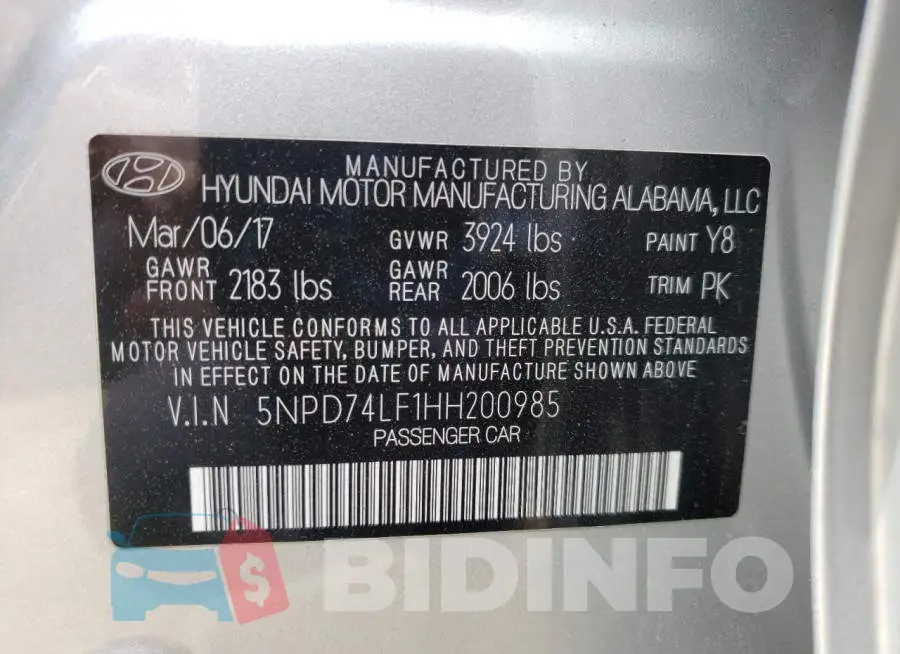 5NPD74LF1HH200985 Photo# 10