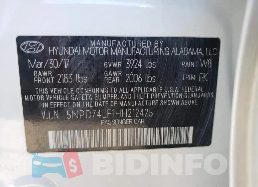 5NPD74LF1HH212425 Photo# 10