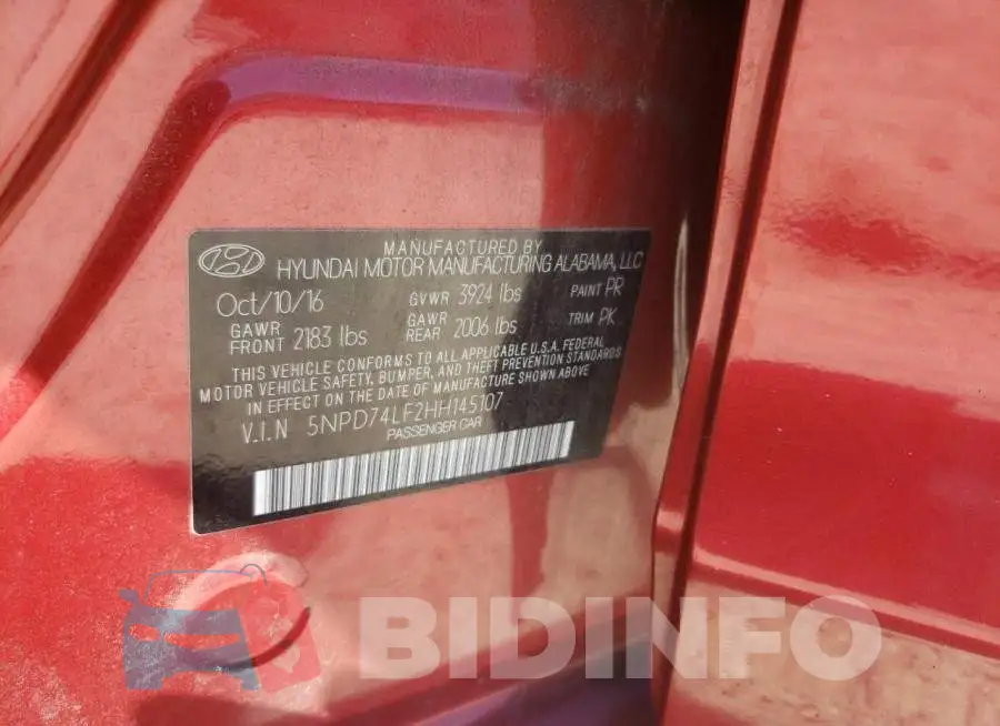 5NPD74LF2HH145107 Photo# 10