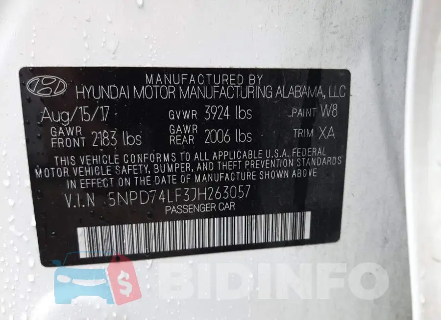 5NPD74LF3JH263057 Photo# 10