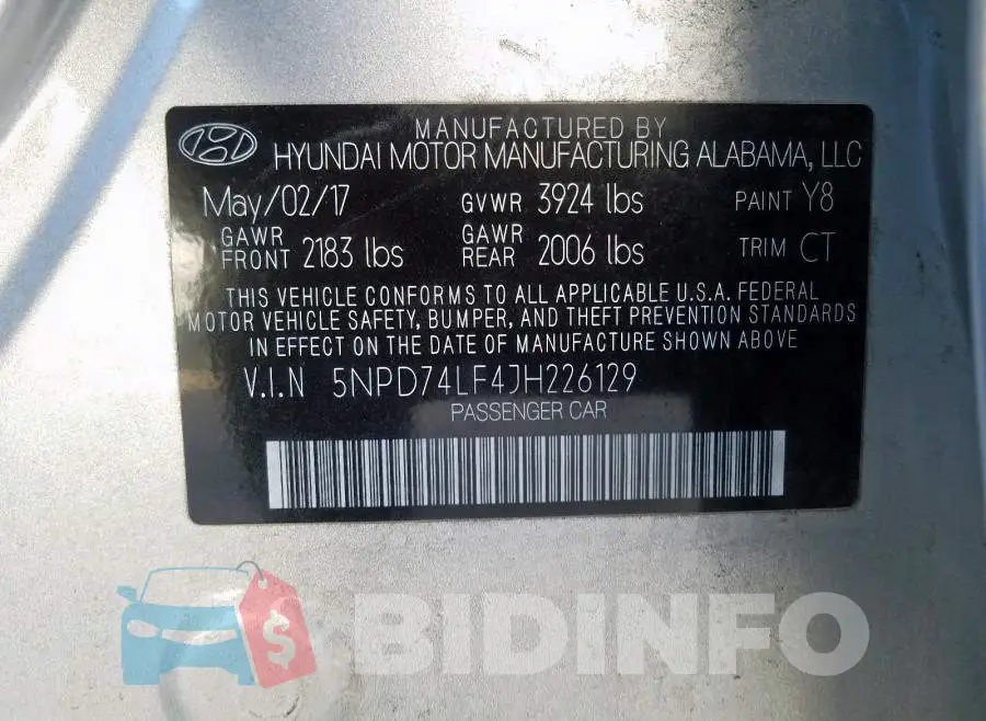 5NPD74LF4JH226129 Photo# 8
