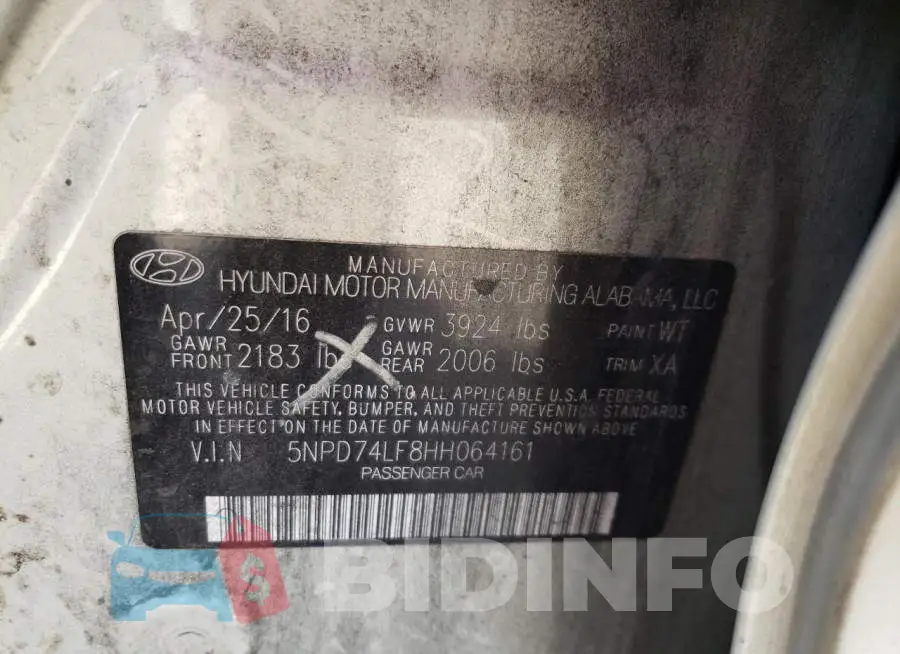 5NPD74LF8HH064161 Photo# 10