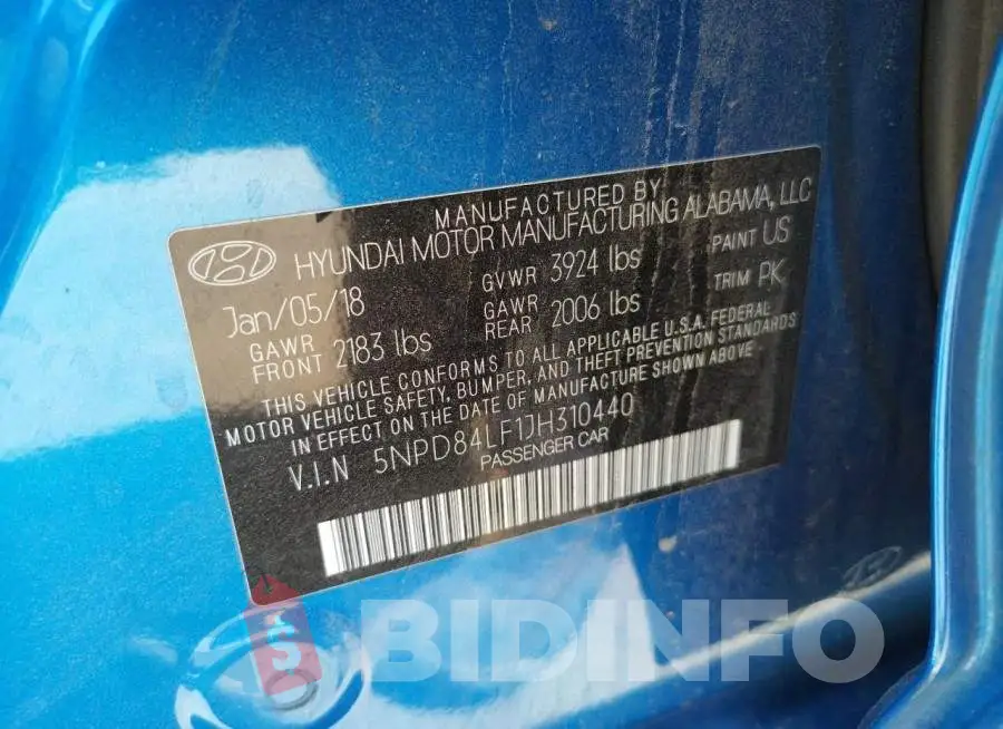 5NPD84LF1JH310440 Photo# 10