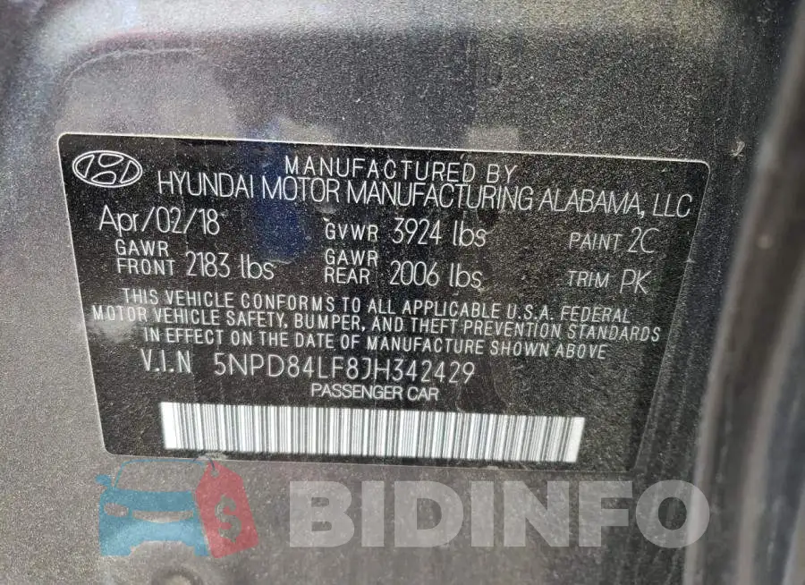 5NPD84LF8JH342429 Photo# 10