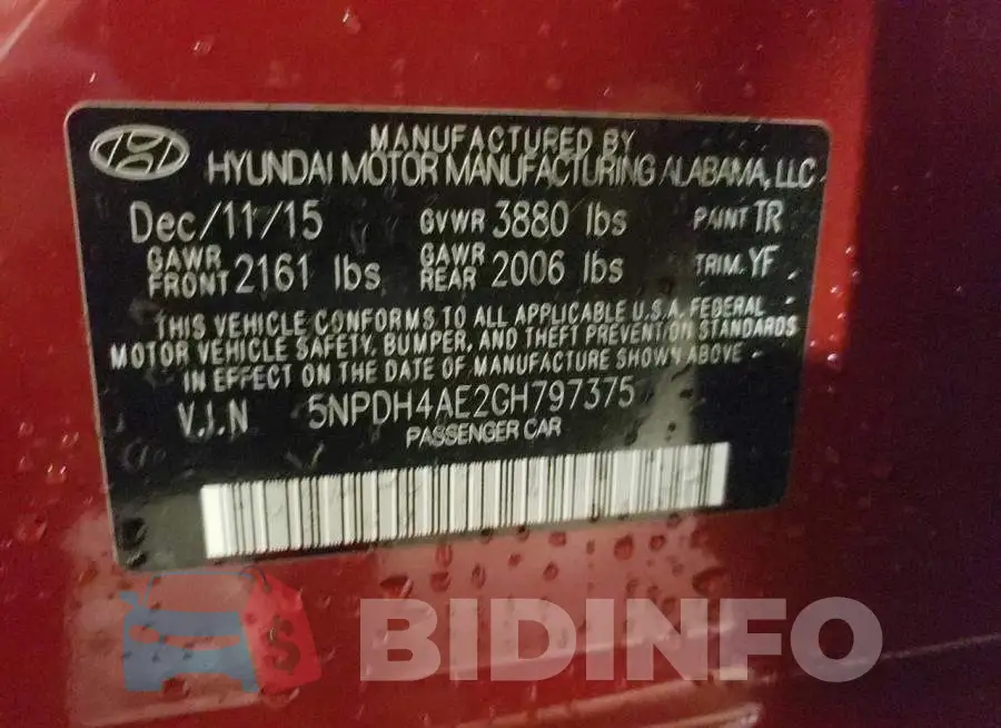 5NPDH4AE2GH797375 Photo# 10