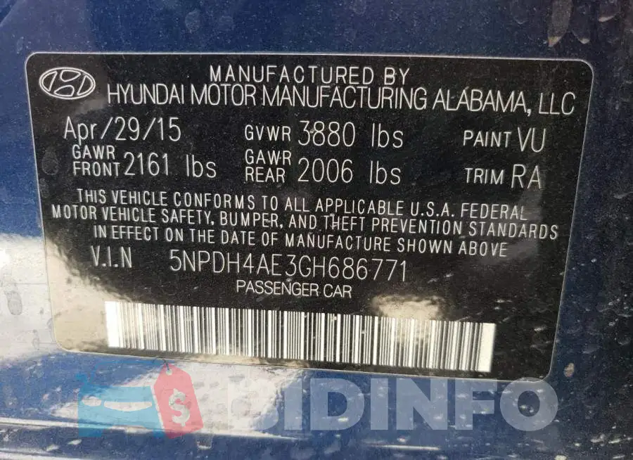5NPDH4AE3GH686771 Photo# 10